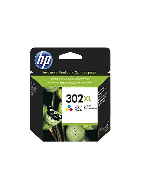 HP 302 XL nagy kapacitású Color eredeti tintapatron (F6U67AE)